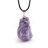 Natural Amethyst Raw Rough Nuggets Pendant Necklace FS-WG50F2C-06-2