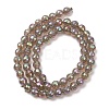 Electroplated Natural Agate Beads Strands G-B191-A07-6mm-03-4
