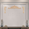 8Pcs 2 Styles Natural Solid Wood Carved Onlay Applique Craft AJEW-DC0001-61-5
