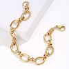 Stainless Steel Oval Link Chain Bracelet KM2112-1-2