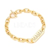 Brass Micro Pave Clear Cubic Zirconia Link Bracelets BJEW-JB05533-01-1