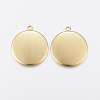 Ion Plating(IP) 304 Stainless Steel Pendant Cabochon Settings STAS-F135-02G-2