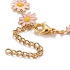 Enamel Daisy Link Chains Bracelet BJEW-P271-01G-05-4
