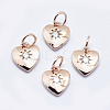 Brass Micro Pave Cubic Zirconia Charms LS-RB-I078-67RG-NR-1