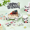 Olycraft DIY Paper Panda Cake Insert Card Decoration Set AJEW-OC0002-75-5