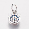 Brass Micro Pave Cubic Zirconia Charms ZIRC-E145-07P-2