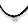Faux Suede Cord Choker Necklaces with Platinum Tone Brass Rhinestone Pendants and Iron End Chains NJEW-R235-66-2