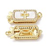 Rack Plating Brass Micro Pave Clear Cubic Zirconia Box Clasps KK-F858-03G-2