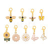 9Pcs 9 Style Alloy Enamel Pendant Decoration HJEW-CD0001-01-2