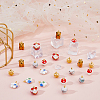 24Pcs 6 Styles Porcelain Pendants PALLOY-FH00169-4