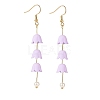 Acrylic Flower with Plastic Pearl Long Dangle Earrings EJEW-JE04941-01-1