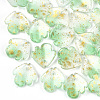 Two Tone Transparent Spray Painted Glass Charms X-GLAA-T017-05-B01-1
