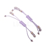 2Pcs Natural Amethyst & Glass Seed Beads Braided Bead Bracelets for Women BJEW-MZ00247-04-5