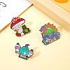 3 Pcs Enamel Lapel Pin Sets Cute Frog Mushroom Monster Enamel Pins Electrophoresis Black Alloy Brooches for Clothes Bags Backpacks Party Decoration Christmas Gift JBR109A-7