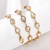 304 Stainless Steel Glass Link Chain Necklaces SA-CBA725A-25A-G-2