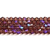 Transparent Electroplate Glass Beads Strands EGLA-A039-T4mm-L05-1