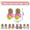 4 Pairs 4 Style Polymer Clay Dangle Stud Earrings with 316 Surgical Stainless Steel Pins EJEW-FI0002-44-2