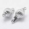 Anti-Tarnish Rhodium Plated 925 Sterling Silver Box Clasps STER-F037-012P-3