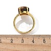 Hexagon Natural Tiger Eye Finger Rings RJEW-B113-02G-05-3