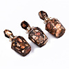 Assembled Synthetic Bronzite and Imperial Jasper Openable Perfume Bottle Pendants G-S366-058G-1