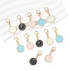 12Pcs 4 Style Alloy Enamel Clock Pendant Decorations HJEW-YW00259-2