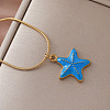 Vintage Ocean 304 Stainless Steel Enamel Starfish Pendant Necklaces for Women LS-FT5866-3