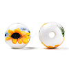 Floral Printed Porcelain Beads PORC-E021-01D-3
