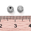Round Brass Micro Pave Cubic Zirconia Beads ZIRC-N016-01P-4MM-3