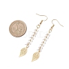 Leaf 201 Stainless Steel Dangle Earrings EJEW-JE06831-4