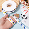 25 Yards Sport Ball Theme Printed Polyester Grosgrain Ribbon OCOR-WH20002-03B-03-3