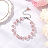 2Pcs 2 Colors Lampwork Beaded Bracelets for Women BJEW-JB12135-4