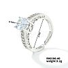 Fashionable Unisex Brass Micro Pave Clear Cubic Zirconia Solitaire Ring VA2990-5-1