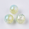 UV Plating Transparent Crackle Acrylic Beads TACR-Q271-001D-1