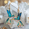 Alloy Enamel Bird Dangle Earrings for Women WGBA97F-01-4