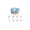 8Pcs 8 Colors Glitter Acrylic Star Pendant Stitch Markers with Bell HJEW-AB00680-7