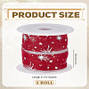 10 Yards Silver Stamping Star Organza Ribbons SRIB-LP0001-09E-2