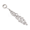 304 Stainless Steel Macrame Pouch Empty Stone Holder Pendant Decorations SA-CJ5EA2-02-3