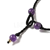 Natural Amethyst Braided Bead Necklacess NJEW-K258-06B-3