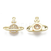 Brass Micro Pave Clear Cubic Zirconia Charms X-KK-S348-554-NF-2