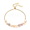 Natural Pearl Beads Adjustable Slider Bracelet for Girl Women Gift BJEW-JB06820-02-1