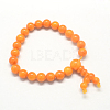 Buddha Meditation Yellow Jade Beaded Stretch Bracelets BJEW-R041-8mm-03-1