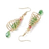 Copper Wired Glass Dangle Earrings EJEW-JE05917-4