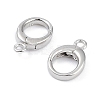 Anti-Tarnish Rhodium Plated 925 Sterling Silver Spring Gate Rings STER-K173-14P-2