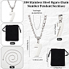 1Pc 304 Stainless Steel Figaro Chain Number Pendant Necklaces NJEW-BBC0001-28D-P-2