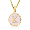 Natural Shell Initial Letter Pendant Necklace LE4192-10-1