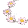 Enamel Daisy Link Chains Bracelet BJEW-P271-01P-05-2