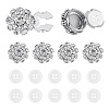 6Pcs Brass & Acrylic Rhinestone Cufflinks BUTT-DC0001-17A-1