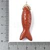 Natural Red Jasper Carved Pendants G-P599-07G-05-3
