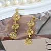 Alloy Flower Stud Dangle Earrings for Women WGBA756-01-2