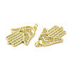 Rack Plating Brass with Cubic Zirconia Pendants KK-Q784-14G-2